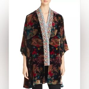 Johnny Was "Fusai" Reversible Velvet/Silk Rose Kimono Size Fits L XL⚘️